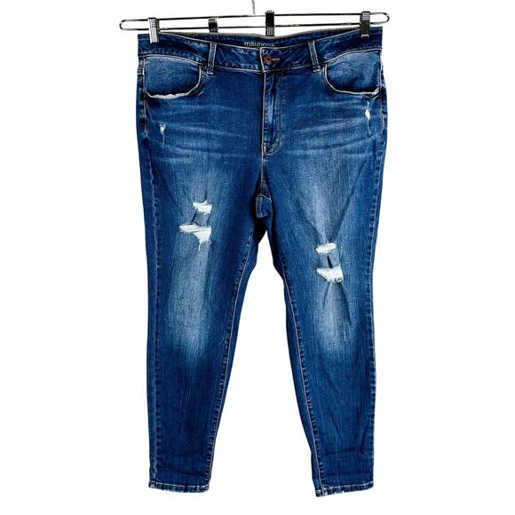 Maurices Denim - Maurices Womans 20W Reg Plus Skinny Jeans Blue Stretch Pockets Denim High Rise
